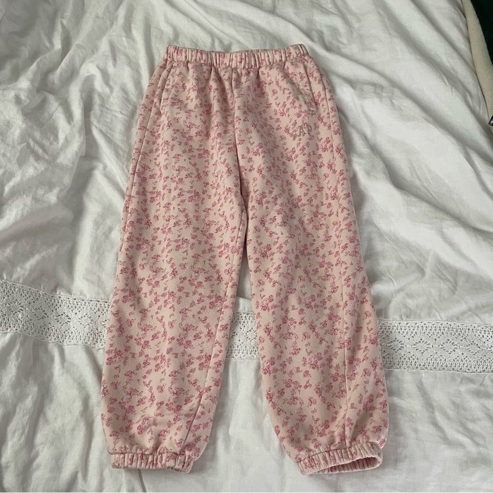 GAP x loveshackfancy LARGE Floral Jogger Sweatpants Girls Pink kids